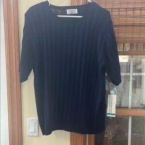Alfred Dunner Navy Blue Knit Top